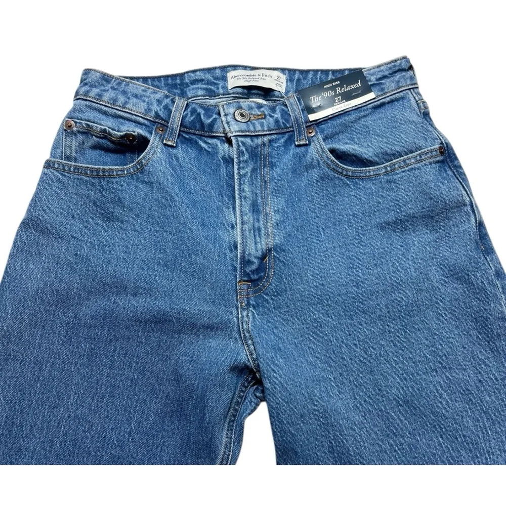 Abercrombie & Fitch The 90’s Relaxed High Rise jeans waist 27” NWT $90 - Picture 8 of 13